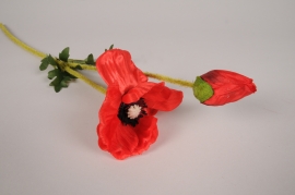 x747di Red artificial poppy H62cm