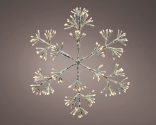 X807KI Metallic silver snowflake 480 white warm LED 96x108cm