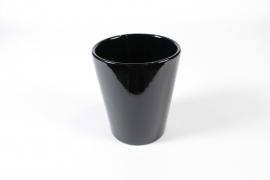 XF-000025 Black ceramic planter D13.5cm H15.5cm